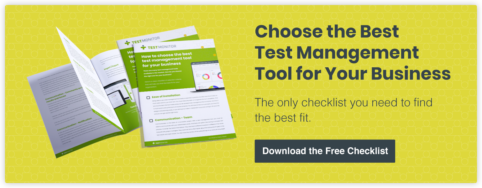 Download test management tool checklist