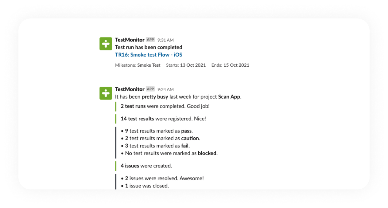 Take it to the next level by integrating TestMonitor with Slack for easier communication and collaboration