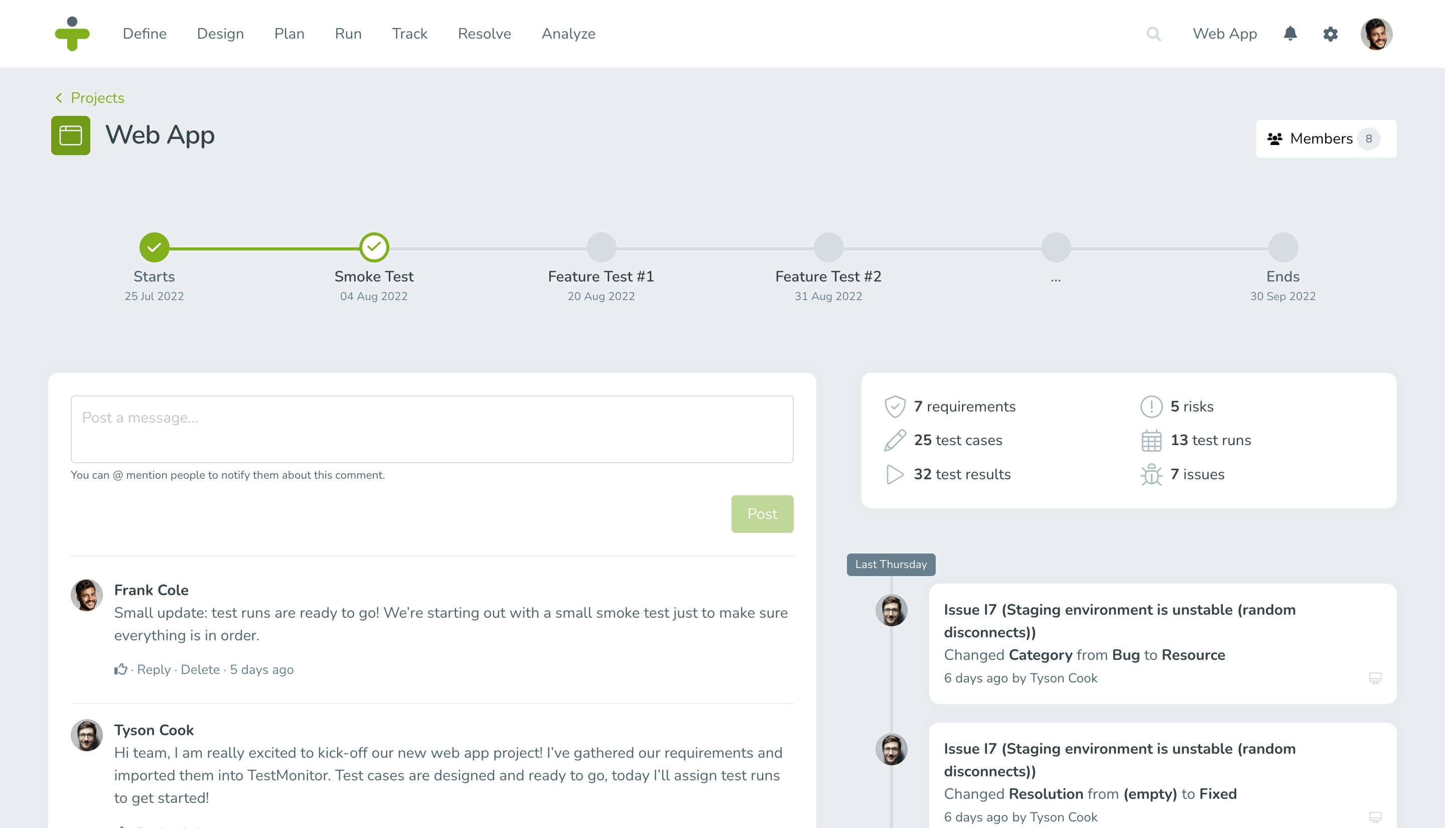 Project dashboard